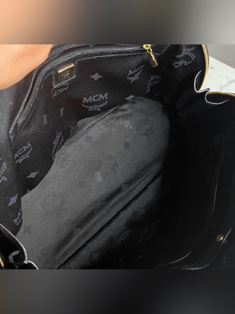 MCM Studded Black Leather Handbag EUC - Picture 2 of 7